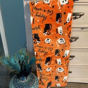 Halloween luxury velvet plush luxury velvet plush kitty cat scary throw new